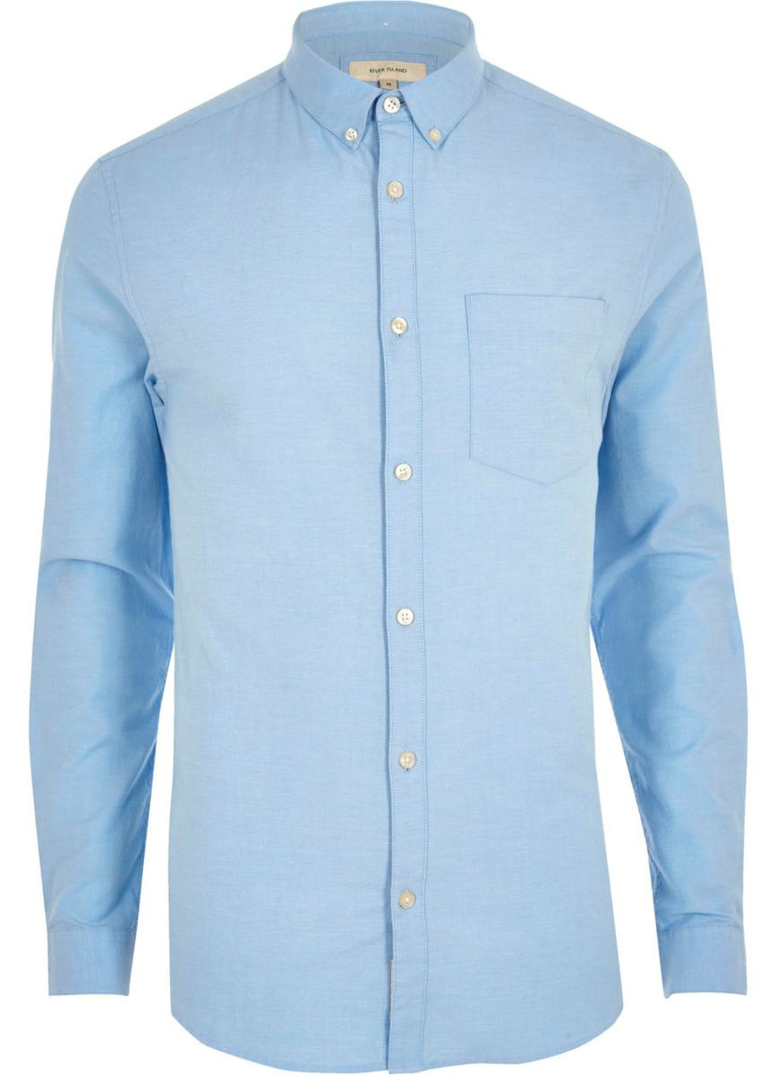 Overhemd blauw oxford