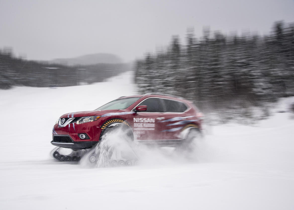 Nissan’s number one-selling product in Canada has been transformed into an extreme prototype, which sits on heavy-duty snow tracks measuring 30”/76 cm in height, 48”/122 cm in length and the individual track width is 15”/38 cm.