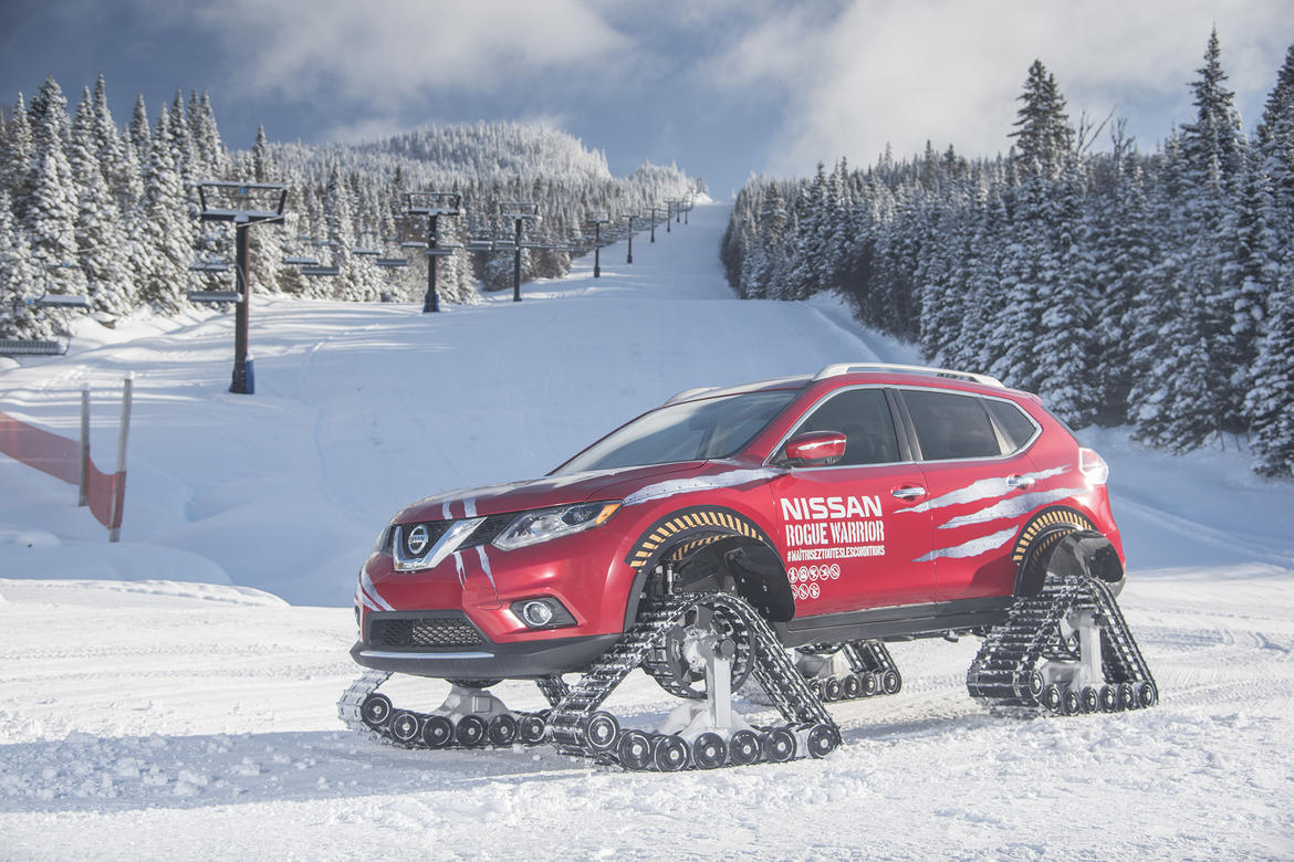 Nissan’s number one-selling product in Canada has been transformed into an extreme prototype, which sits on heavy-duty snow tracks measuring 30”/76 cm in height, 48”/122 cm in length and the individual track width is 15”/38 cm.