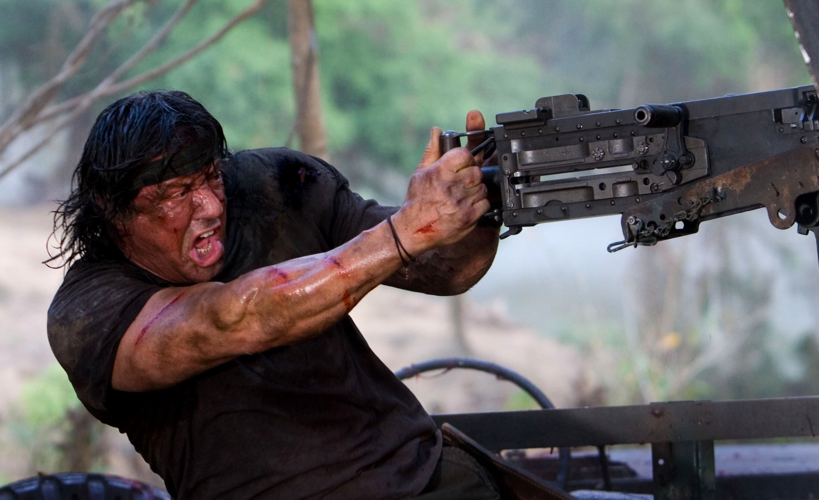 FILM: RAMBO (2008) Sylvester Stallone as "John Rambo" while shooting in Chiang Mai, Thailand. Photo by Karen Ballard