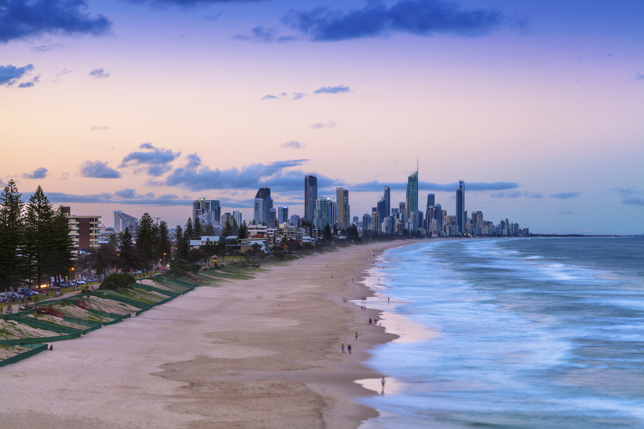 Sunset over Surfers Paradise on the Gold Coast