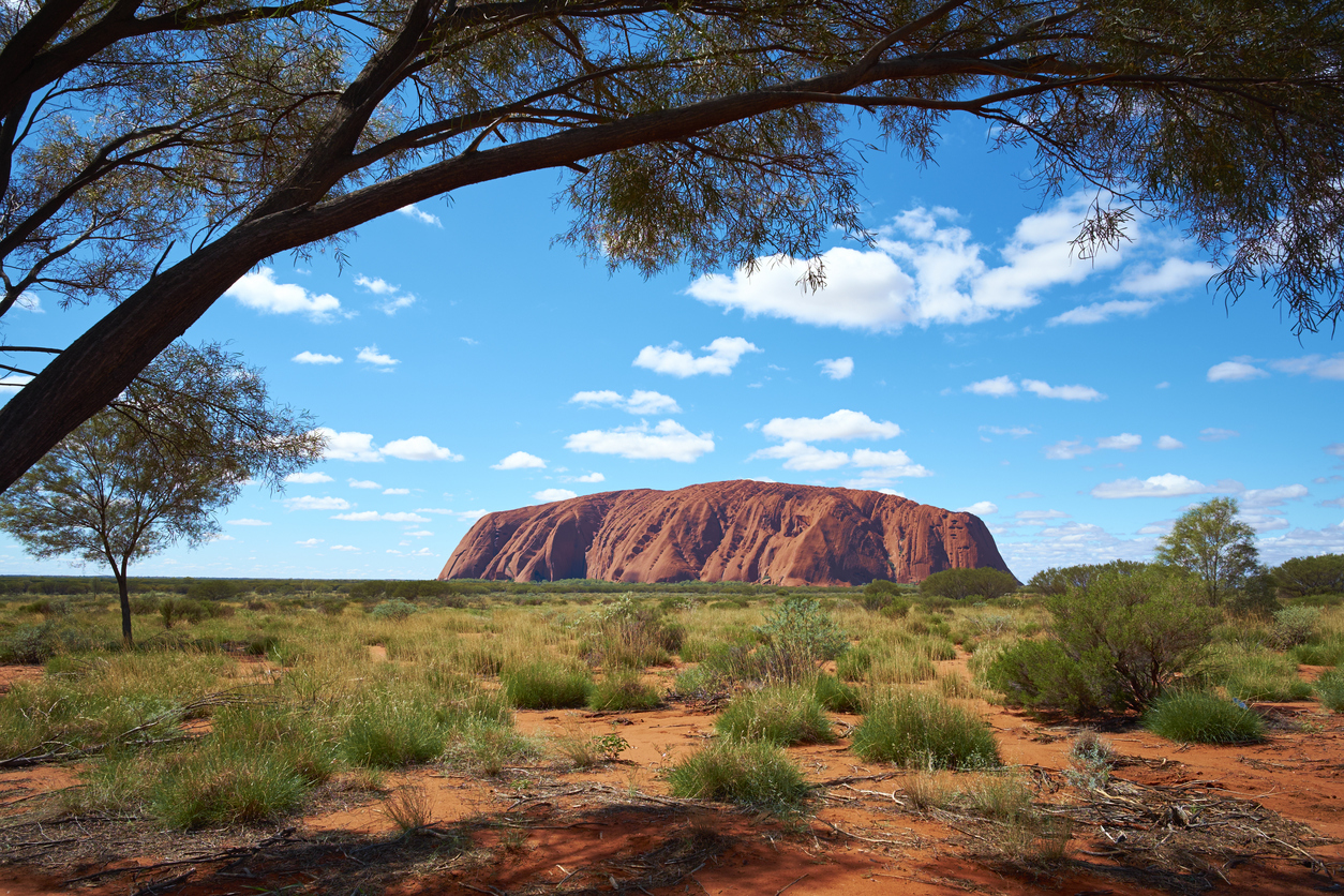 Shaded Viewpoint Of Uluru