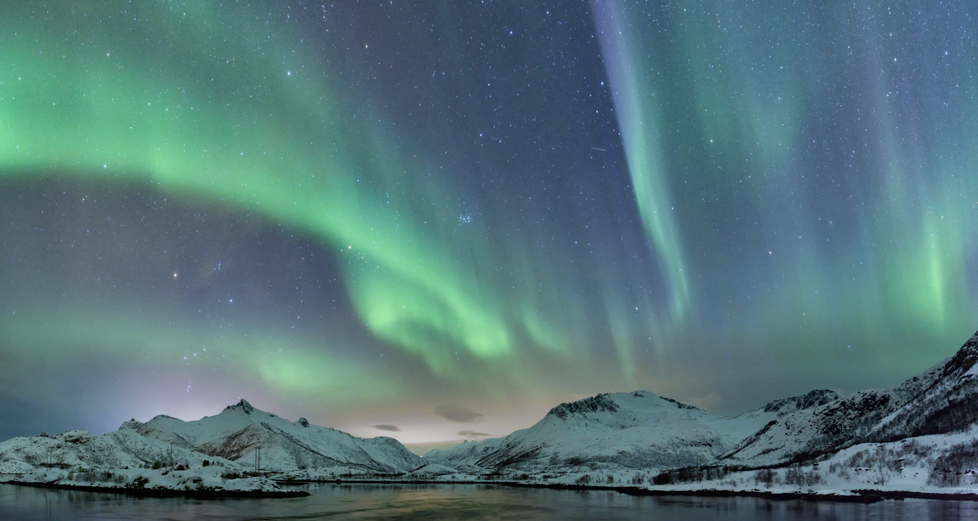 Northern Lights over the Lofoten Islands in Norway