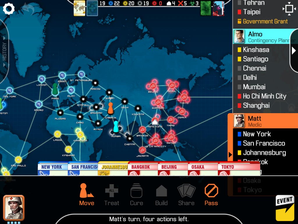 pandemic boardgame app