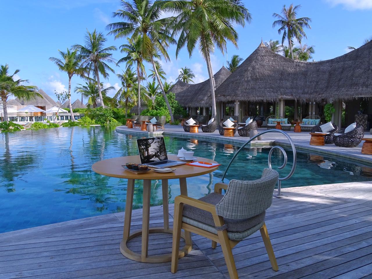 luxe resort Malediven als werkplekken