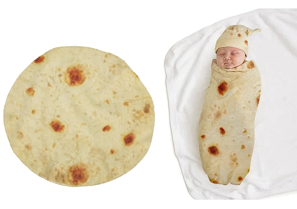 burrito baby deken met mutsje