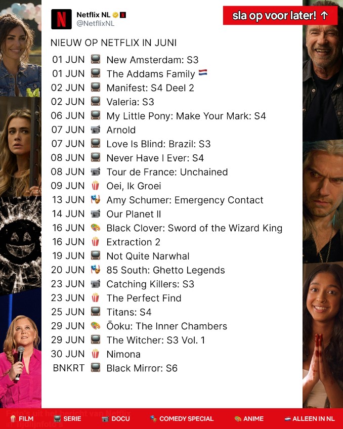 Netflix maakt hele lijst bekend van verwachte films, series en documentaires in juni 2023 