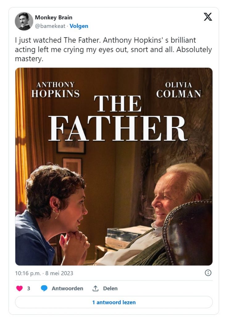 reactie kijker the father film