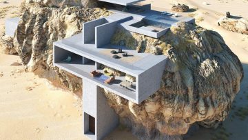 Dit bizarre huis in een rotsblok is architectuur van de bovenste plank