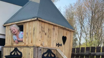 Vader bouwt zelf geweldige boomhut voor zijn dochtertje voor maar €10,-
