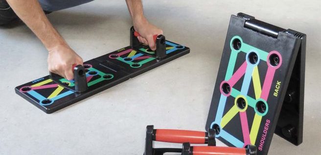 Met dit multifunctionele Push-Up Board kan jij thuis heel jouw bovenlichaam trainen