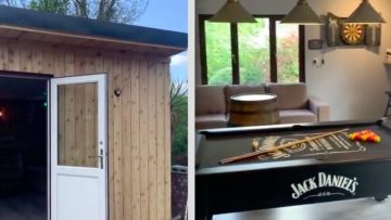 Man verveelt zich en bouwt in achtertuin een mancave met sauna én jacuzzi