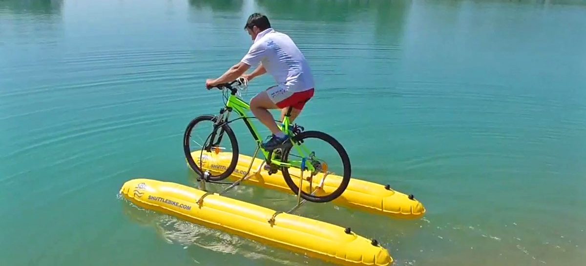 Met dit DIY-pakket verander jij jouw normale fiets of e-bike in een waterfiets