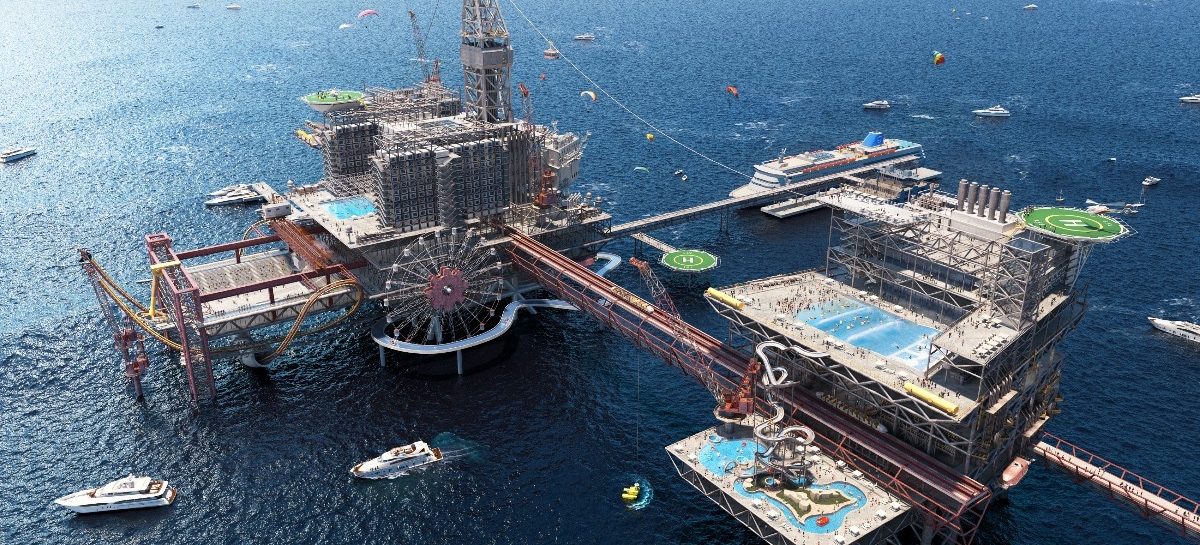 In Saudi-Arabië wordt een mega booreiland omgebouwd tot het meest luxe zwemparadijs ter wereld
