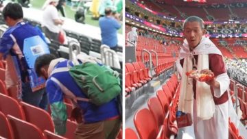 Prachtige beelden: Japanse fans ruimen voetbalstadion op na WK-wedstrijd