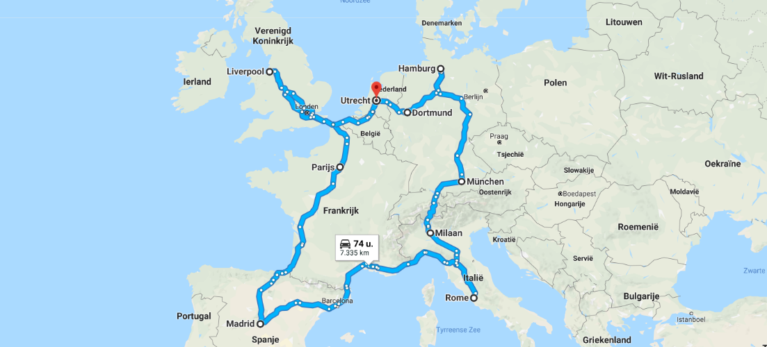 Dit is de ultieme voetbalreis door Europa